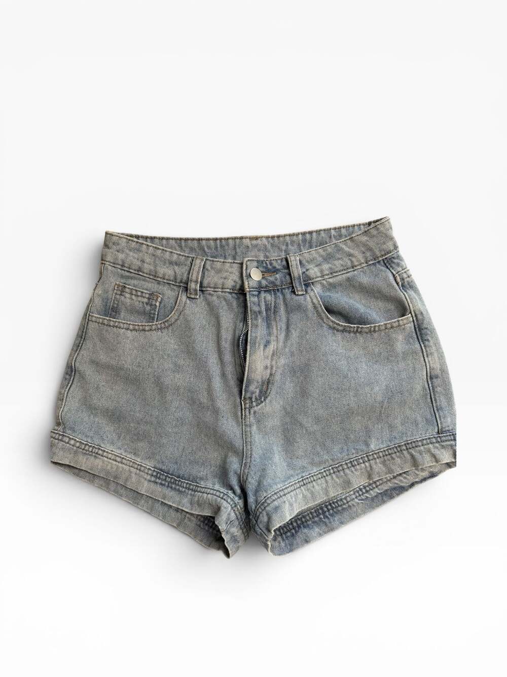 Unbranded High Rise Denim Shorts Light Wash Size 28